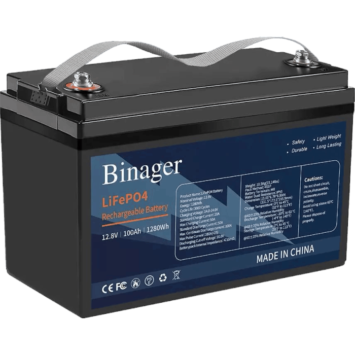 Акумуляторна батарея HS-12,8V100Ah Binager (LiFePO4 12,8V 100Ah 1280Wh)
