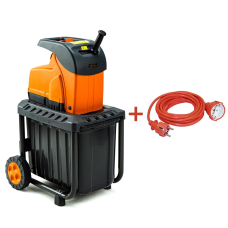 Садовый измельчитель GTM DS2800/45 KIT + удлинитель 10м (DS2800/45_KIT+ext.cord : 2800 Вт, диаметр ветки 45 мм, нож, контейнер 60л