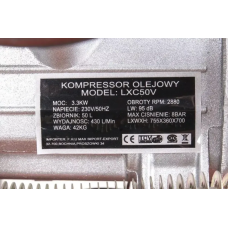 Компрессор LEX LXC50V (50 л /3.3 кВт / 220В / 8 бар / 430 л/мин. / 2 цилиндра)