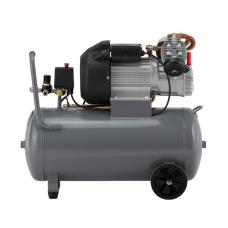Мощный масляный компрессор INTERTOOL PT-0007 50 л, 3,0 кВт, 220 В, 10 атм, 420 л/мин, 2 цилиндра