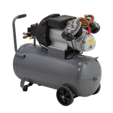 Мощный масляный компрессор INTERTOOL PT-0007 50 л, 3,0 кВт, 220 В, 10 атм, 420 л/мин, 2 цилиндра