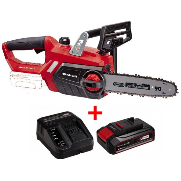 Набор пила цепная Einhell GE-LC 18 Li Solo + зарядное устройство и аккумулятор 18V 2,5 Ah