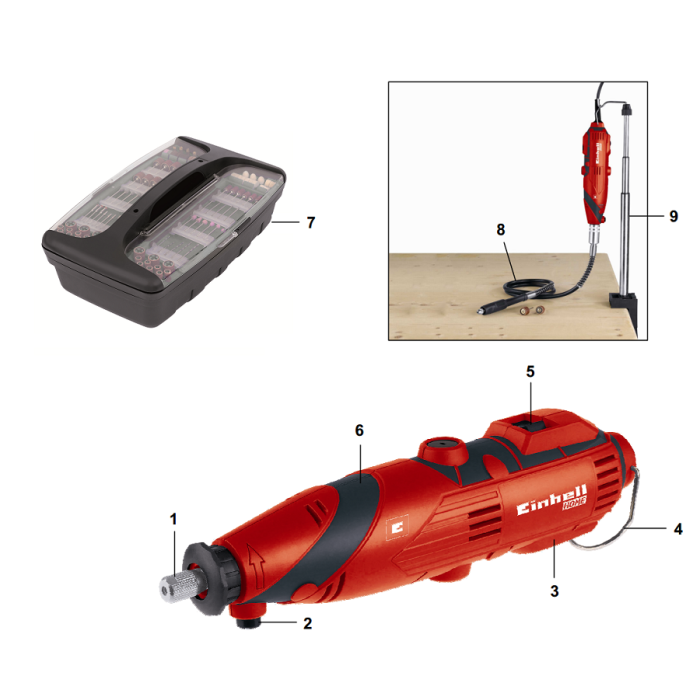 Гравер электрический (бормашина) с гибким валом Einhell TC-MG 135 E