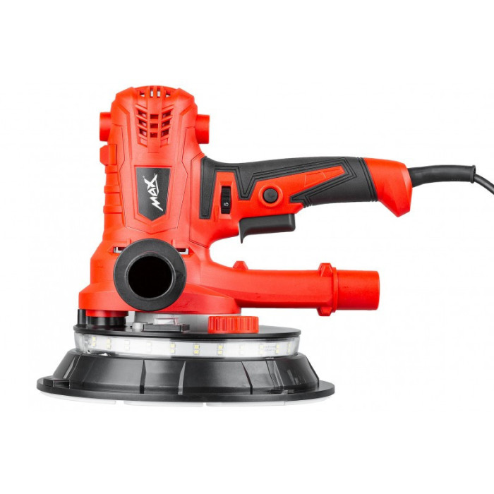 Шлифовальная машина для стен и потолка, гипса MAX MXDWS15, 1500Вт, 180мм, с LED подсветкой