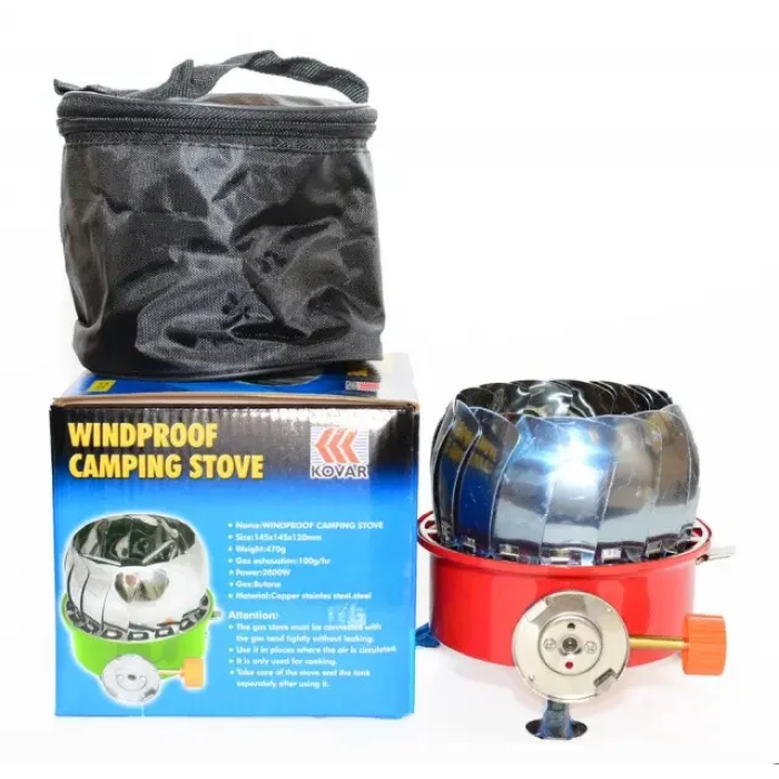 Плита газовая с пьезоподжигом под газовые баллоны Kovar K-203 : 2.8 кВт, 100 г/ч