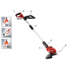 Профессиональный аккумуляторный триммер Einhell GE-CT 18 Li Solo : 18B, 8500 об/мин, 1.8кг (3411172)