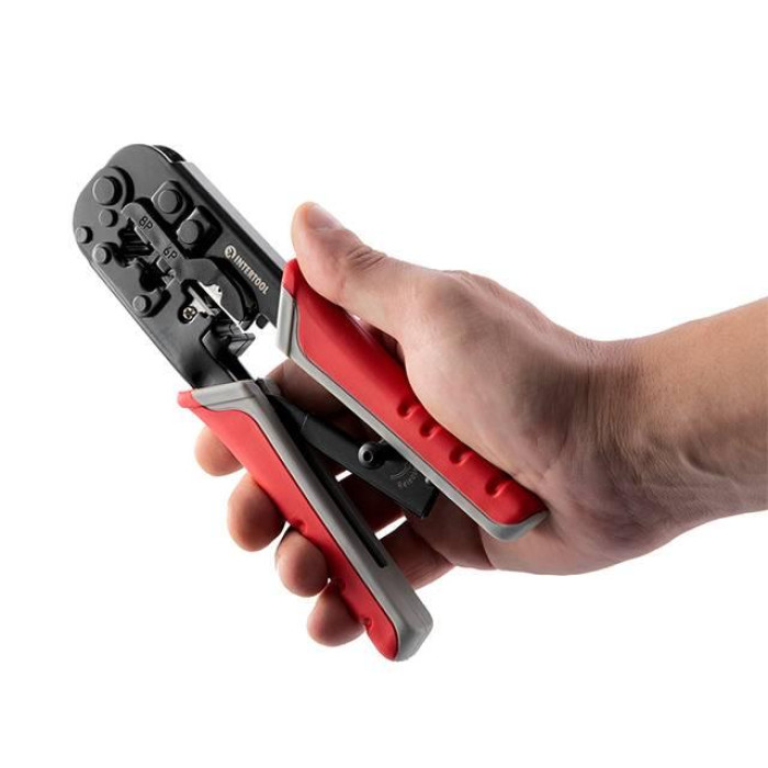 Клещи для опрессовки штекеров RJ11, RJ12, RJ45 типа Western INTERTOOL HT-7052