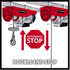 Тельфер Einhell TC-EH 600 : 1050 Вт, без шкива/ з шкивом 300/600 кг,  без шкива/со шкивом 18м/9м