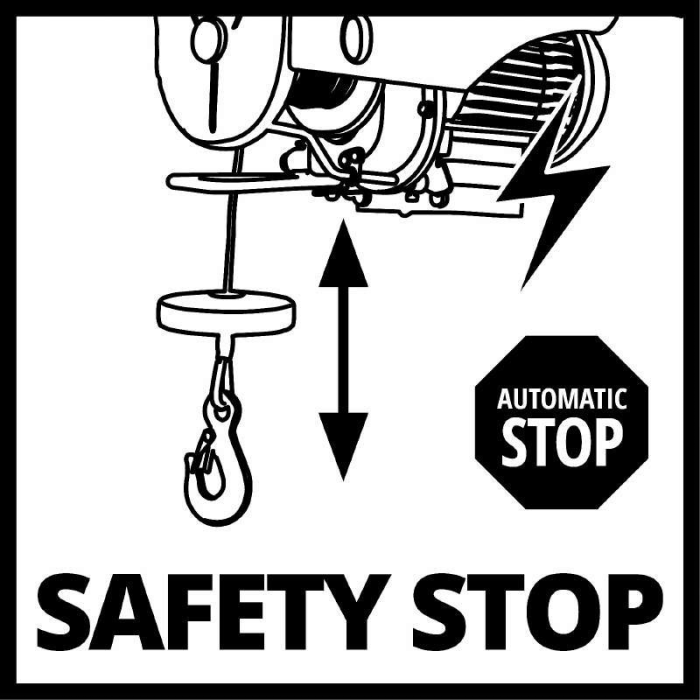 Тельфер Einhell TC-EH 600 : 1050 Вт, без шкива/ з шкивом 300/600 кг,  без шкива/со шкивом 18м/9м