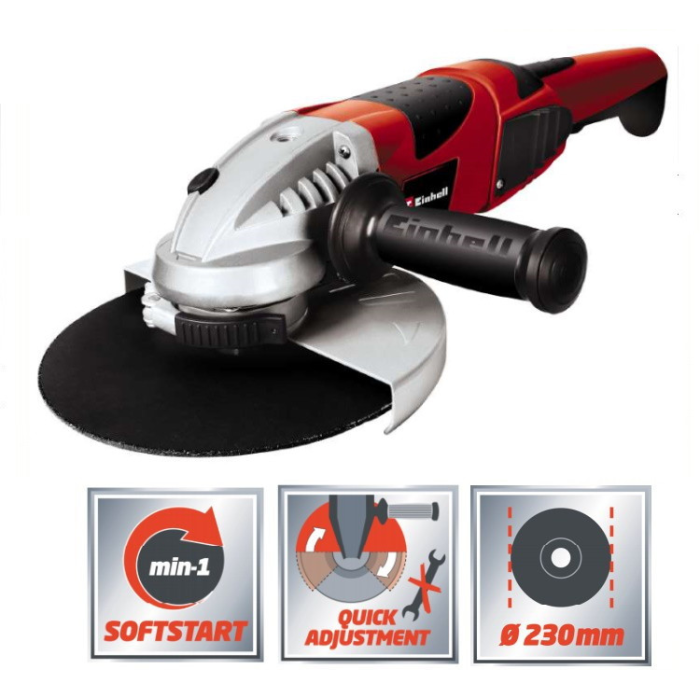 Профессиональная угловая шлифмашина Einhell TE-AG 230/2000 : 2000 Вт, х.х. 6500 об/мин