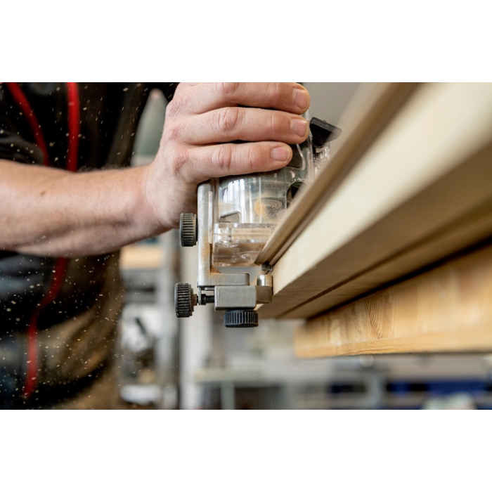 Професійний ручний столярний фрезер кромковий по дереву Metabo FM 500-6 : 500 Вт, 6 цанга, х.х.32000 об/хв