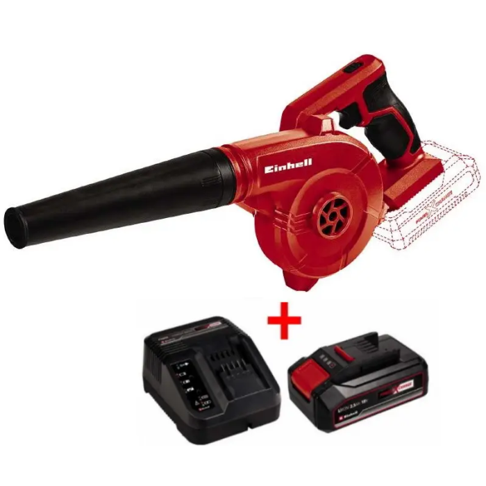 Качественная аккумуляторная мини воздуходувка Einhell TE-CB 18/180 Li-Solo: с АКБ 18 V 2.5 Аh