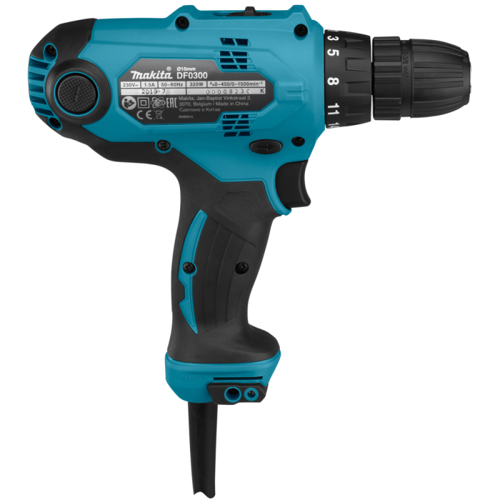 Мощная электрическая дрель-шуруповерт (электрошуруповерт) MAKITA DF0300