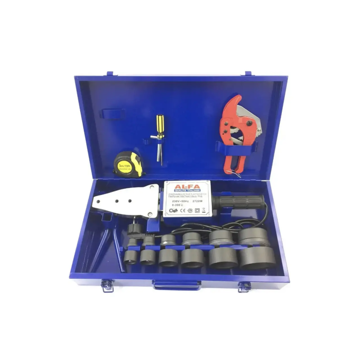 Мощный паяльник для пластиковых труб (полипропиленовых труб) AL-FA LPW002 : 2720 Вт, 20-63 мм насадки