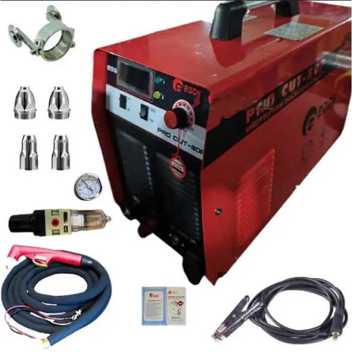 Мощный плазморез Edon PRO CUT-80P : 8.5 кВт, ток 80 А, ККД 85%, толщ. реза 30 мм