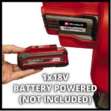 Мощный садовый пылесос аккумуляторный Einhell VENTURRO 18/210: с АКБ 18V 2.5Ah