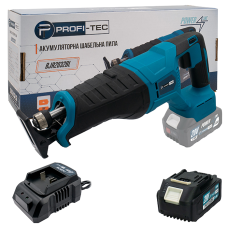 Аккумуляторная сабельная пила PROFI-TEC BJR2032BL POWERLine : с АКБ 20V 4.0 Ah, 3000 ход/мин