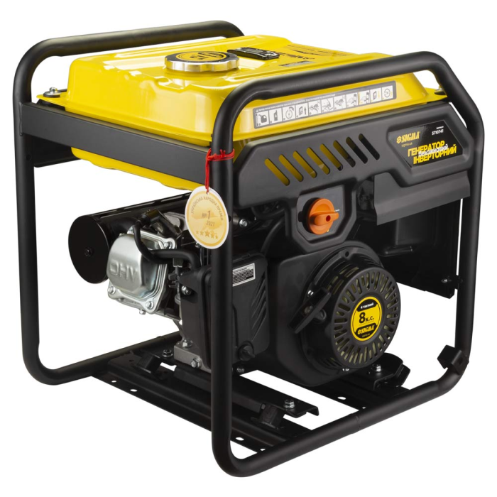 Генератор инверторный бензиновый SIGMA: 4.0/4.5кВт, бак 12 л, 4-х тактный, ручной запуск (5710741)