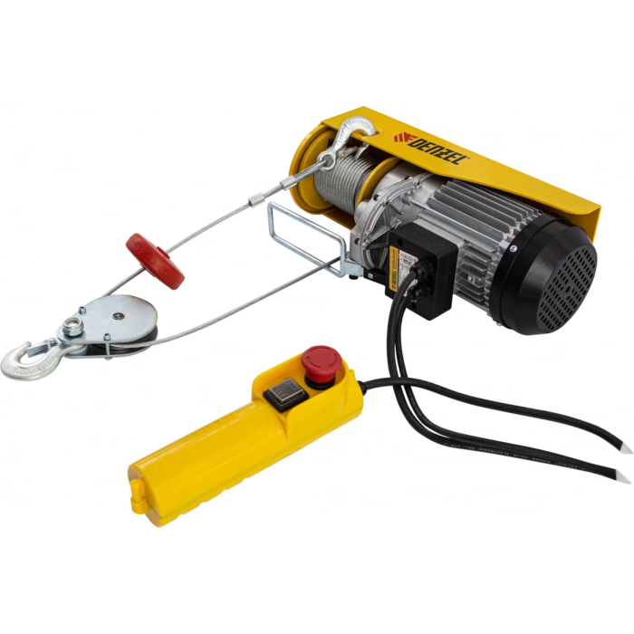 Электрический тельфер DENZEL TF-1000 : 1000 кг, Вт, высота подъема 12 м, 4 м/мин