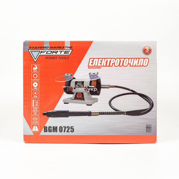 Мощное электроточило Forte BGM0725 с функцией гравировки и резьбы: 250 Вт, диск 75 мм