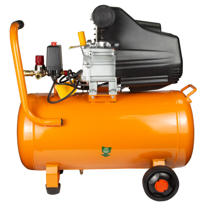 Мощный одноцилиндровый компрессор Grad : 1.5кВт, 198л/мин, 8 бар, 50л (2 крана) GRAD (7043565)