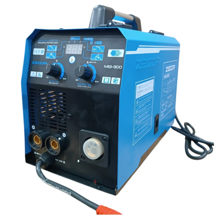Мощный сварочный инверторный аппарат ZEGOR MIG-300 : 5 кВА, 50-300 A,осуществлять все виды сварки