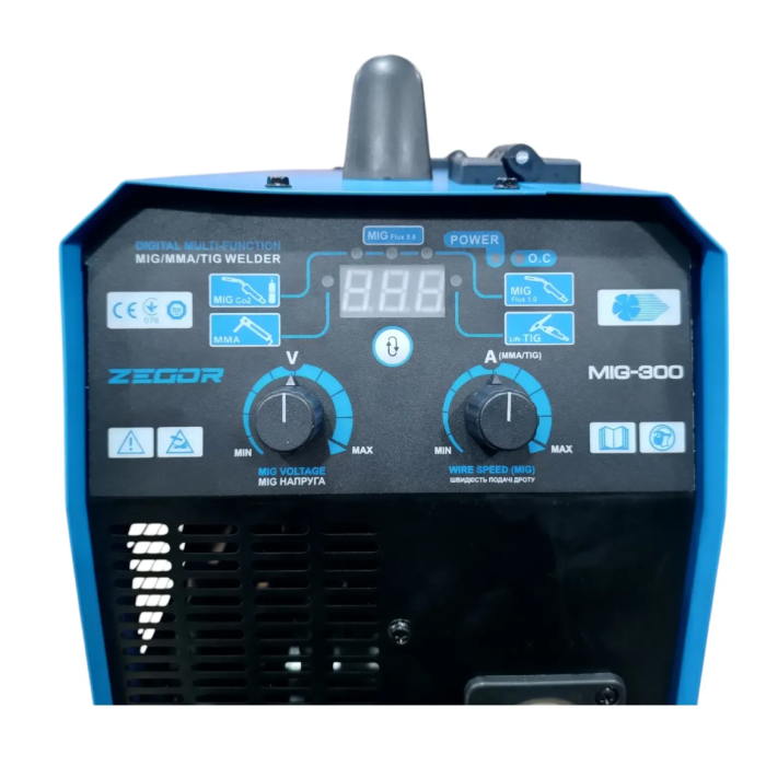 Мощный сварочный инверторный аппарат ZEGOR MIG-300 : 5 кВА, 50-300 A,осуществлять все виды сварки