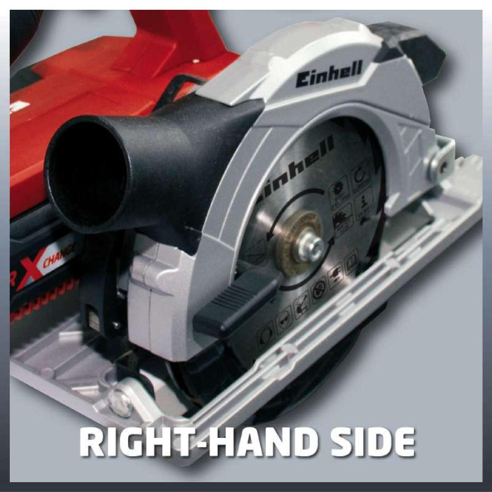 Мощная пила циркулярная аккумуляторная Einhell TE-CS 18/150 Li-Solo : с АКБ 18V 2.5 Ah, диск 150 мм