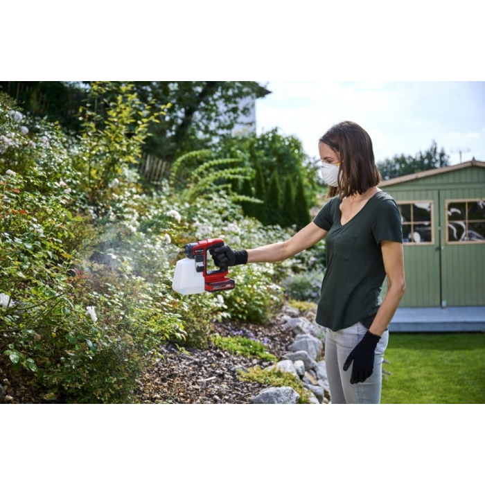 Мощный садовый распылитель аккумуляторный Einhell GE-WS 18/10 Li-Solo: с АКБ 18V 2,5 Ah, 1.3 бар, бак 1,1 л