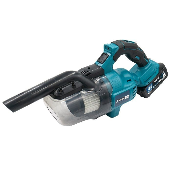 Мощный аккумуляторный пылесос PROFI-TEC PHV200BL POWERLine: с АКБ 2шт-20V 4.0 Ah, 8 бар, бак 600 мл