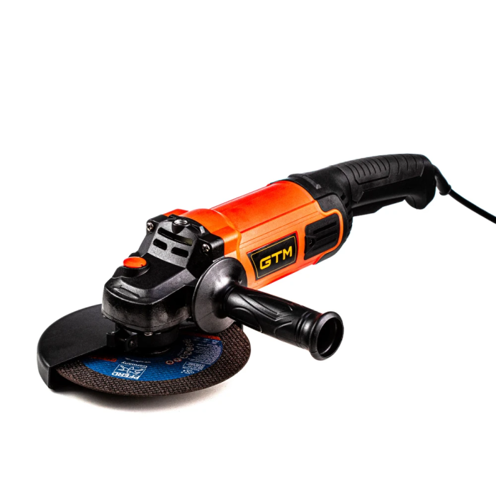 Мощная сетевая болгарка GTM AG180/1800M : 1800 Вт, 9500 об\мин, диск 180 мм, сетевая угловая шлифмашина