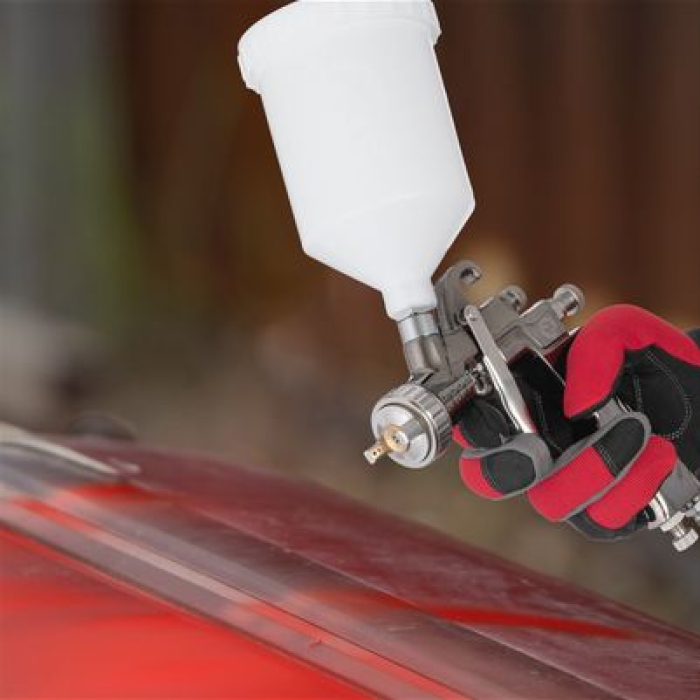 Краскопульт пневматический LVLP STORM INTERTOOL PT-0138: 200 л/мин, диаметр форсунки 1.3мм, 600 мл бачок