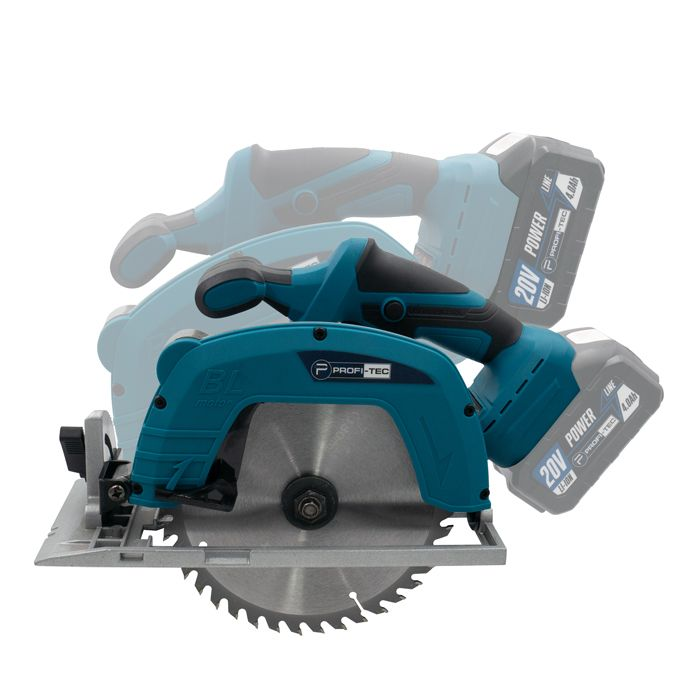 Мощная пила дисковая аккумуляторная бесщеточная PROFI-TEC PCA18520BL POWERLine : без АКБ, диск 180 мм