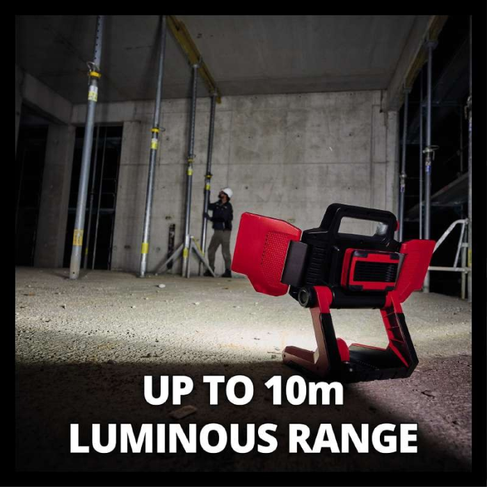 Мощный аккумуляторный прожектор Einhell TP-CL 18/3000 Li - Solo: c АКБ 18V 2.5Ah, световой поток 3000 lm