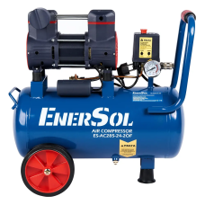 Мощный компрессор воздушный безмасляный EnerSol ES-AC285-24-2OF: ресивера 24 л, 1.08 кВт, 8 бар, вес 14.5кг
