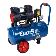 Мощный компрессор воздушный безмасляный EnerSol ES-AC285-24-2OF: ресивера 24 л, 1.08 кВт, 8 бар, вес 14.5кг
