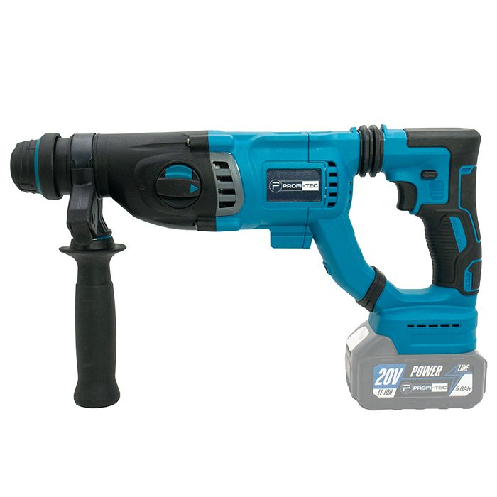 Мощный аккумуляторный перфоратор PROFI-TEC PBH201BL POWERLine : с АКБ 2шт-20 V х 4.0 Аh + ЗП, 3.0 Дж