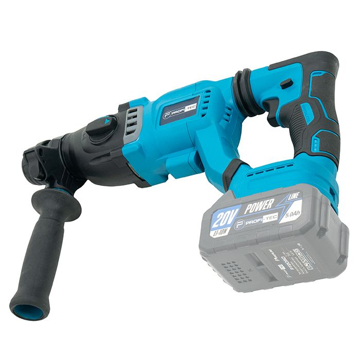 Мощный аккумуляторный перфоратор PROFI-TEC PBH201BL POWERLine : с АКБ 2шт-20 V х 4.0 Аh + ЗП, 3.0 Дж