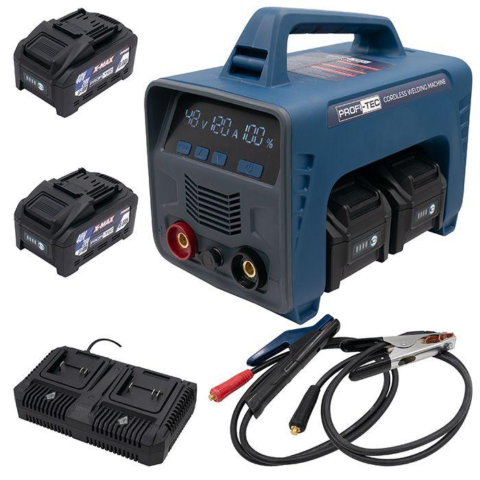 Мощный аккумуляторный сварочный аппарат PCWM16040 X-MAX Power: с АКБ 40В 2шт-8 Аh, электрод 2,5 – 3,2 мм