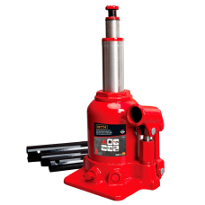 Домкрат гидравлический бутылочный 2т GTM TF0202 двухштоковый : высота подъема 370 мм, грузоподъемность 2 т