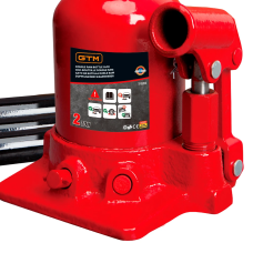 Домкрат гидравлический бутылочный 2т GTM TF0202 двухштоковый : высота подъема 370 мм, грузоподъемность 2 т