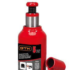 Домкрат гідравлічний 5т GTM Т90504 пляшковий одноштоковий : висота підйому 413 мм, вантажопідйомність 5 т