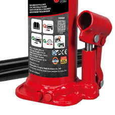 Домкрат гідравлічний 5т GTM Т90504 пляшковий одноштоковий : висота підйому 413 мм, вантажопідйомність 5 т