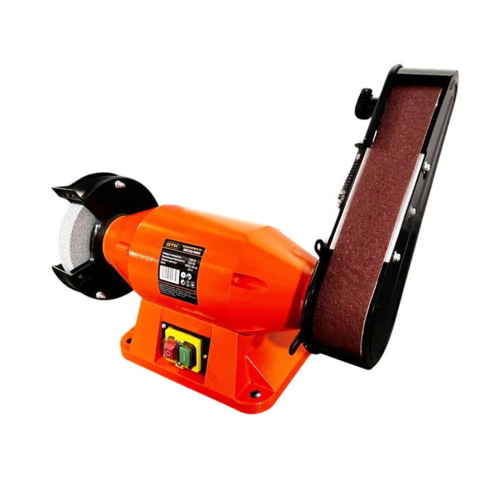 Мощный точильно-шлифовальный станок (точило-гриндер) GTM MD150/50HD: 520 Вт, 150 мм диск, лента 50*686 мм