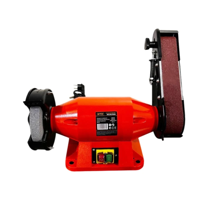 Мощный точильно-шлифовальный станок (точило-гриндер) GTM MD150/50HD: 520 Вт, 150 мм диск, лента 50*686 мм