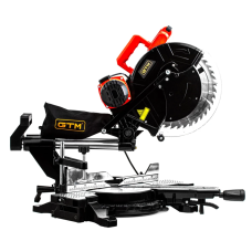 Ручная торцовочная пила с протяжкой по дереву GTM HM1245 : 1800 Вт, глубина реза 105 мм, диск 305 мм
