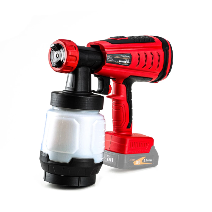 Мощный краситель аккумуляторный GTM SG18/700BL : без АКБ, сопло 1.5мм, 2.5мм, 0.7 л/мин (3031)