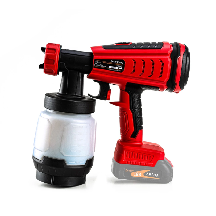 Мощный краситель аккумуляторный GTM SG18/700BL : без АКБ, сопло 1.5мм, 2.5мм, 0.7 л/мин (3031)