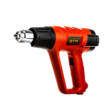 Профессиональный технический фен (строительный) GTM HG2000EM: 2 кВт, 2 режима, 50°C-600°C, насадки 4шт