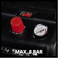 Мощный воздушный компрессор Einhell TC-AC 190/6/8 OF : 1.2кВт, 8 бар,объем бака 6 л, 190 л/мин (4020655)